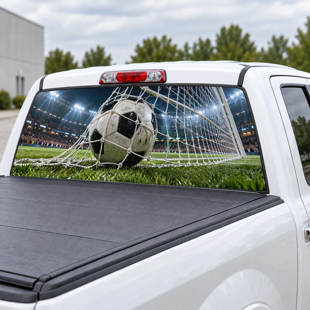 Soccer Goal perforated rear window decal for Trucks, view 3 of 4