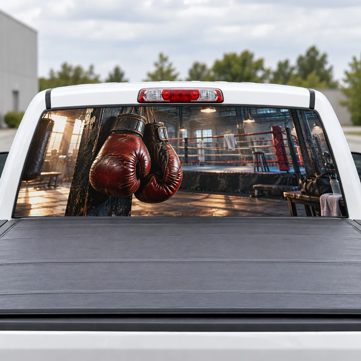 Boxing Gloves perforated rear window decal for Trucks