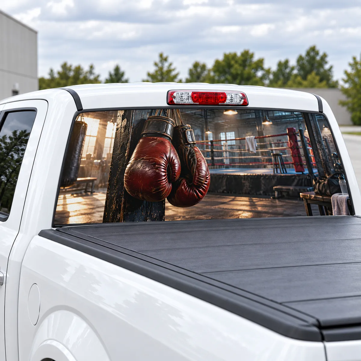 Boxing Gloves perforated rear window decal for Trucks, view 2 of 4