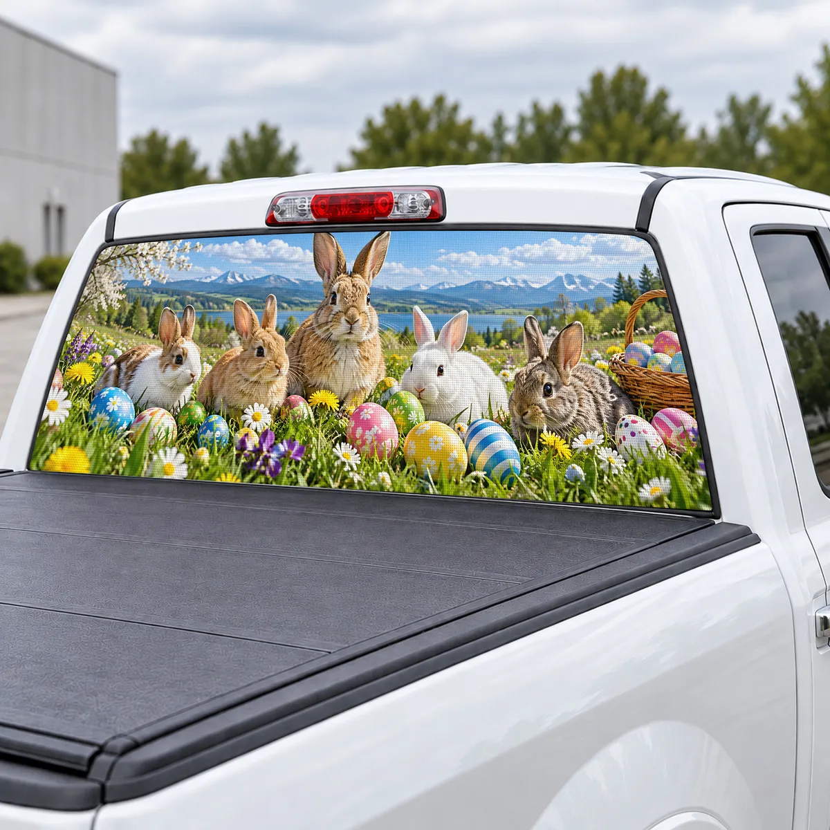Easter Meadow perforated rear window decal for Trucks, view 3 of 4