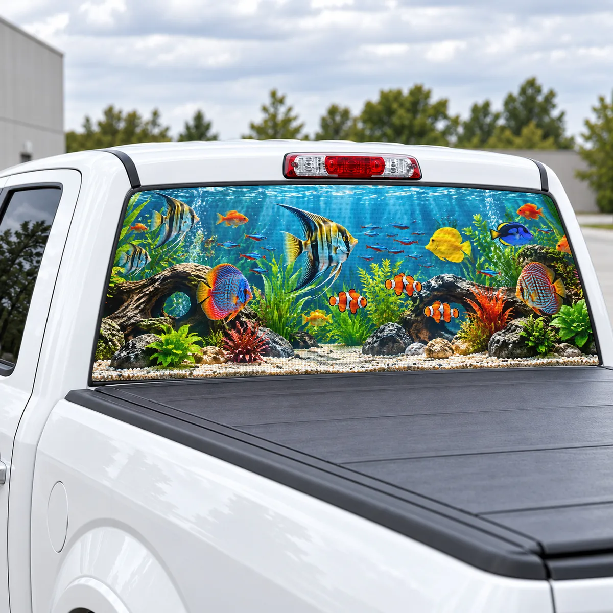 Aquarium Cab perforated rear window decal for Trucks, view 2 of 4