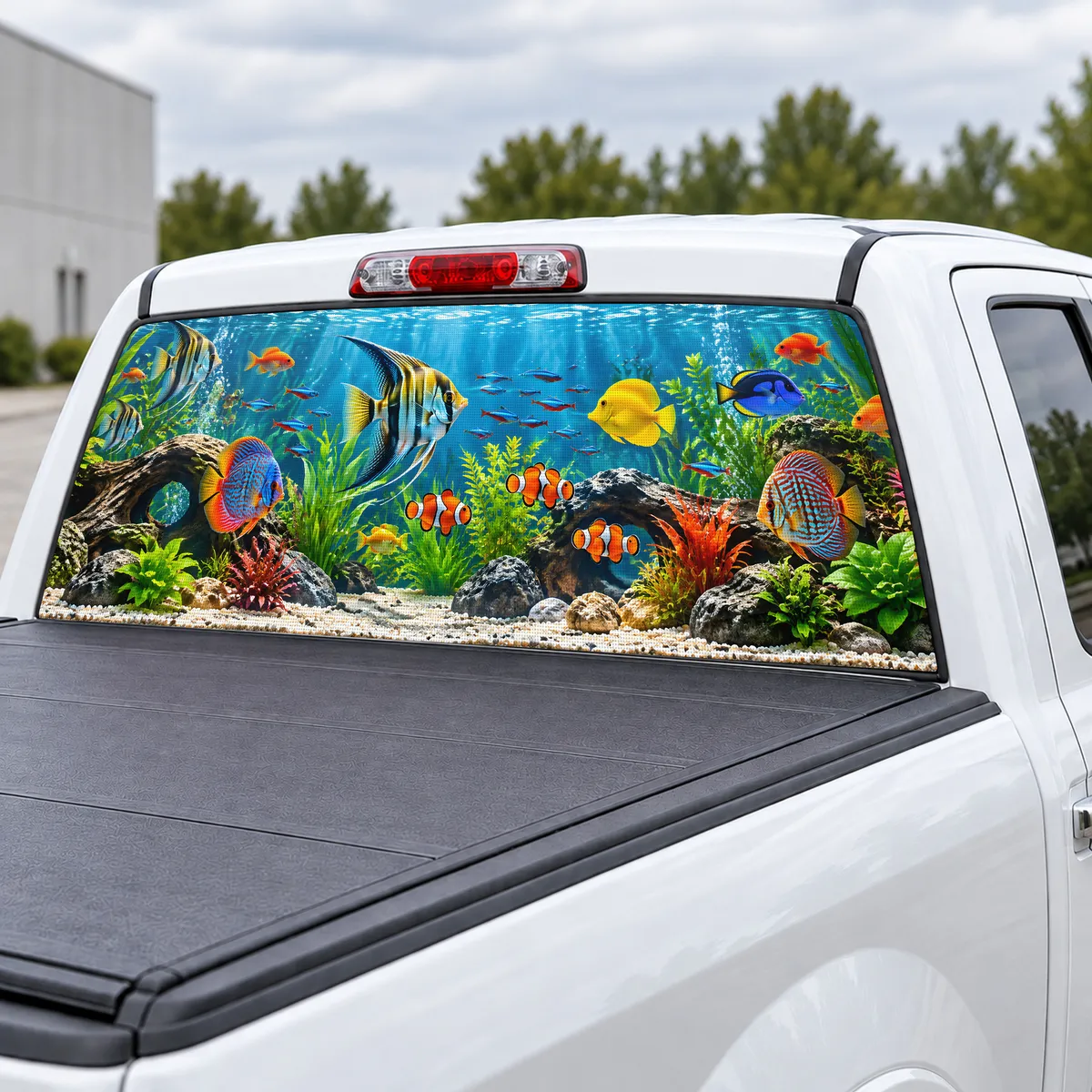 Aquarium Cab perforated rear window decal for Trucks, view 3 of 4