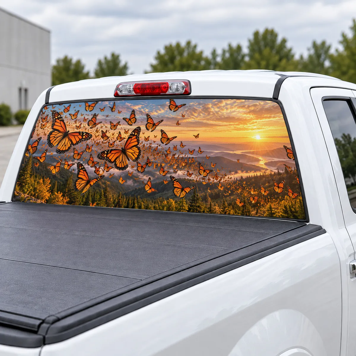 Monarch Migration perforated rear window decal for Trucks, view 3 of 4