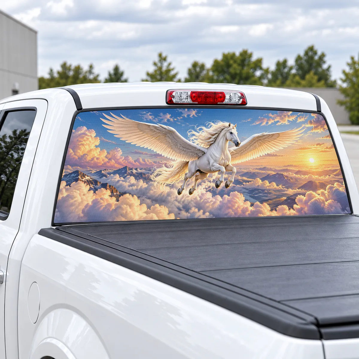 Pegasus Sky perforated rear window decal for Trucks, view 2 of 4