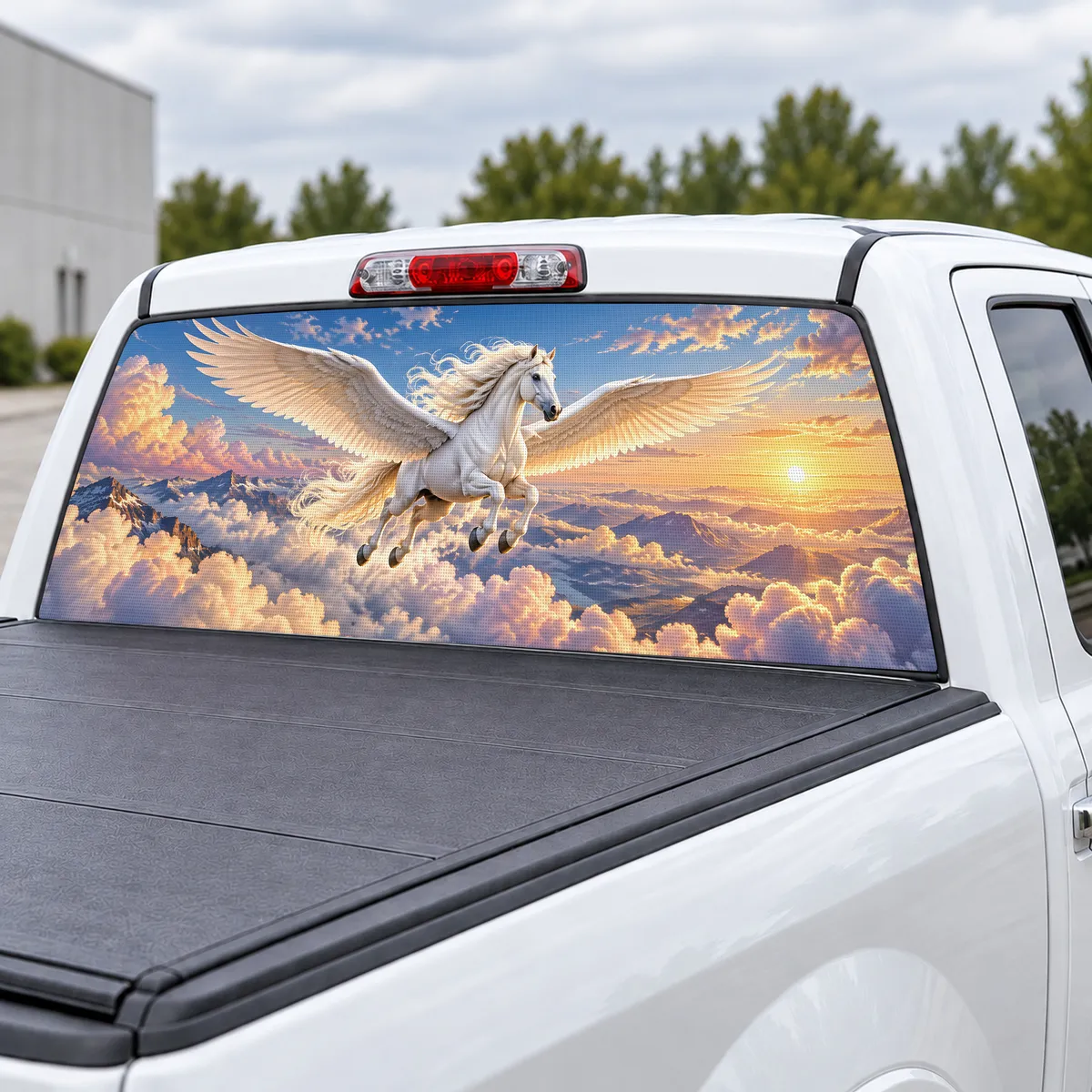 Pegasus Sky perforated rear window decal for Trucks, view 3 of 4