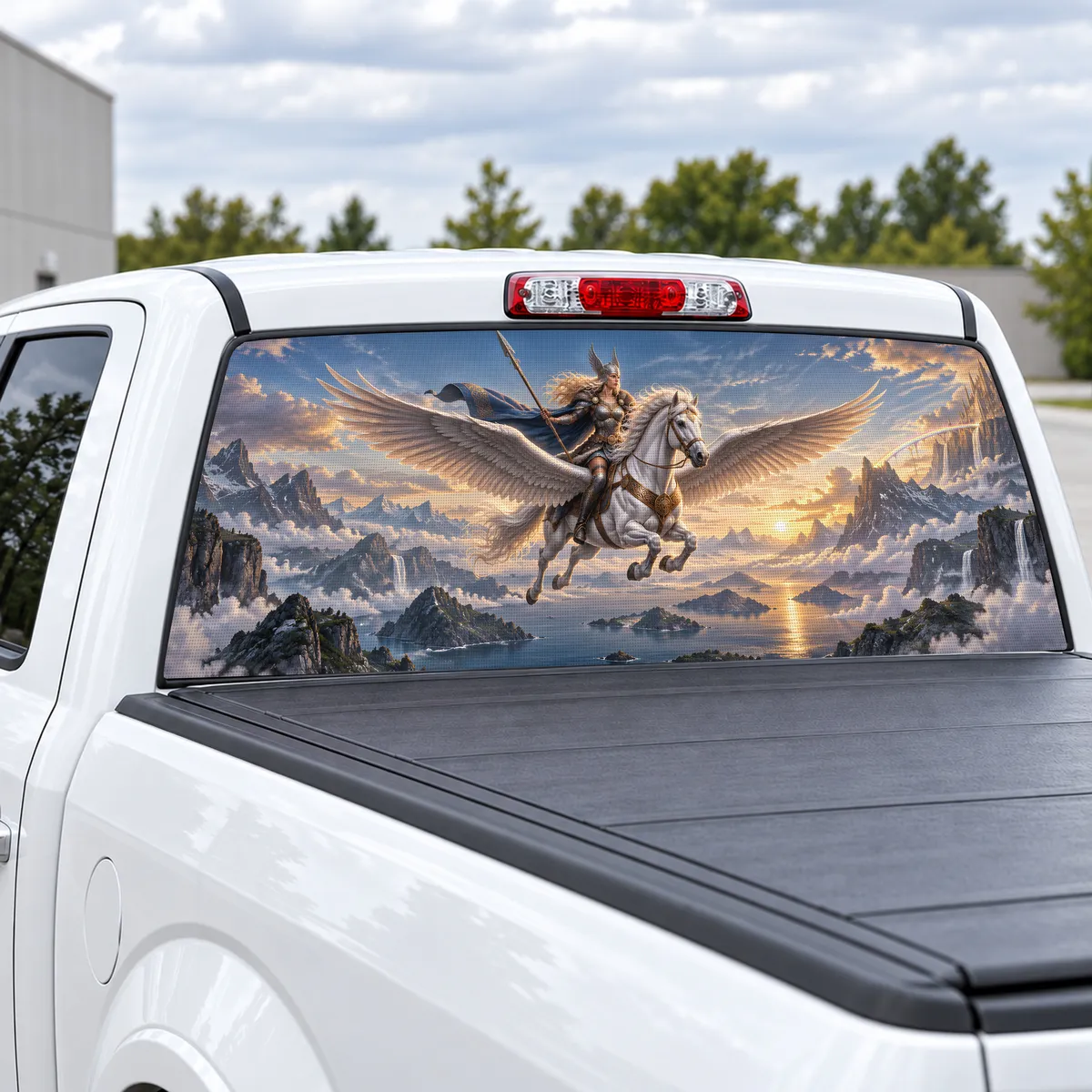 Valkyrie Flight perforated rear window decal for Trucks, view 2 of 4