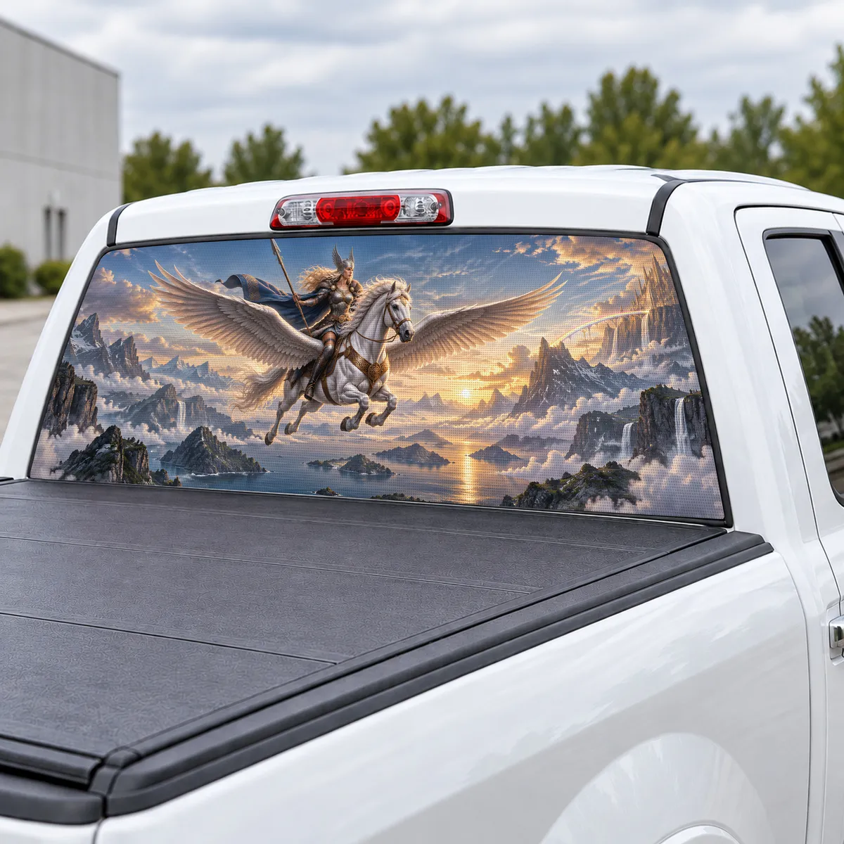 Valkyrie Flight perforated rear window decal for Trucks, view 3 of 4
