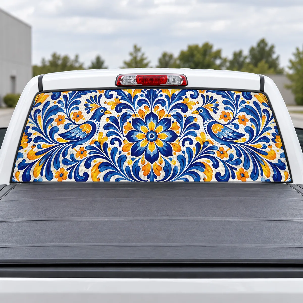 Talavera Tile perforated rear window decal for Trucks