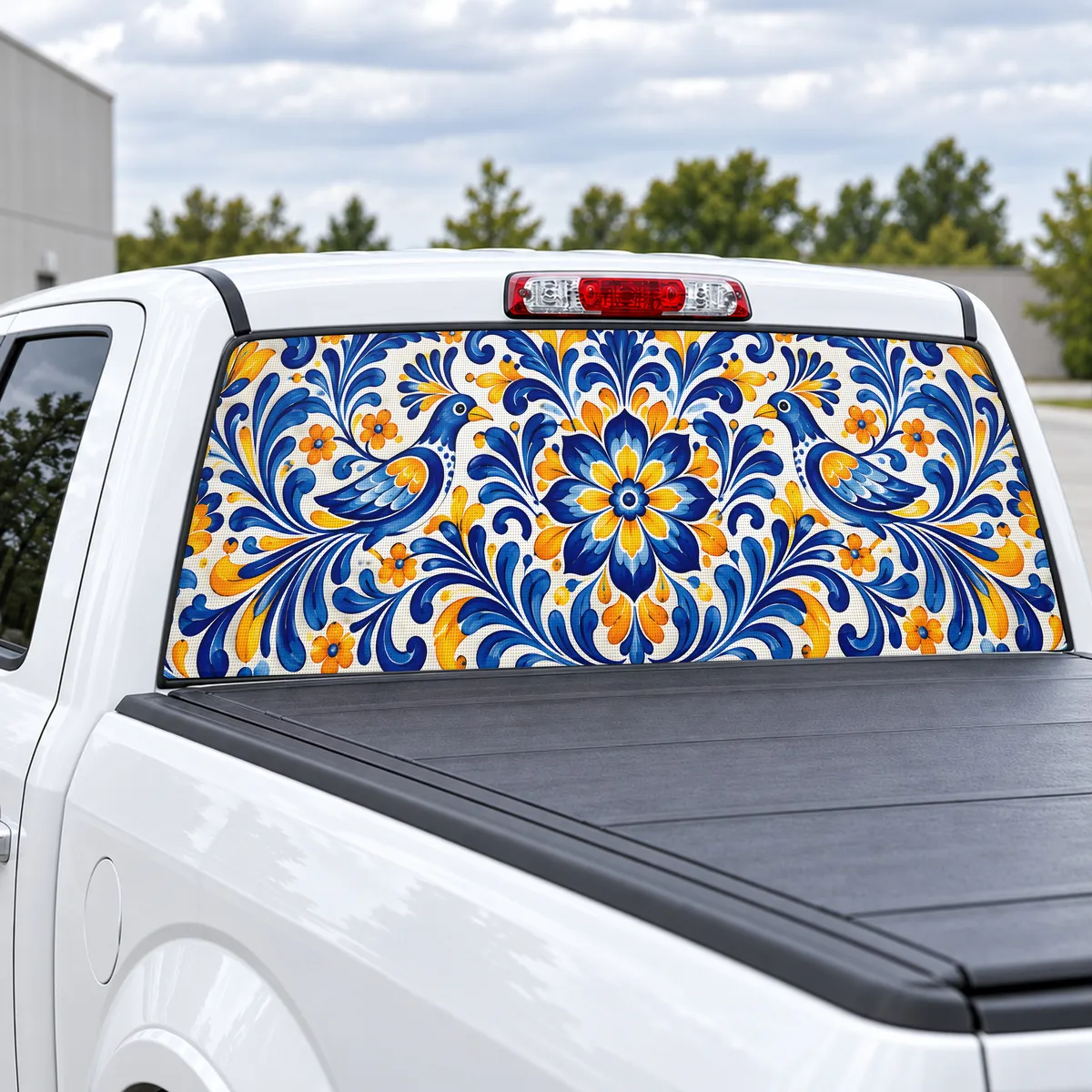 Talavera Tile perforated rear window decal for Trucks, view 2 of 4