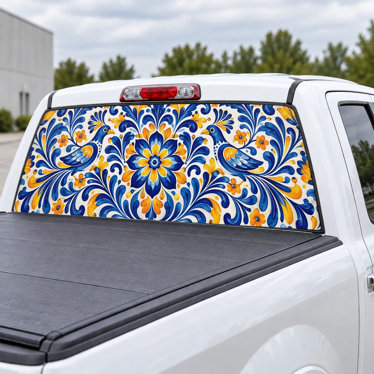 Talavera Tile perforated rear window decal for Trucks, view 3 of 4