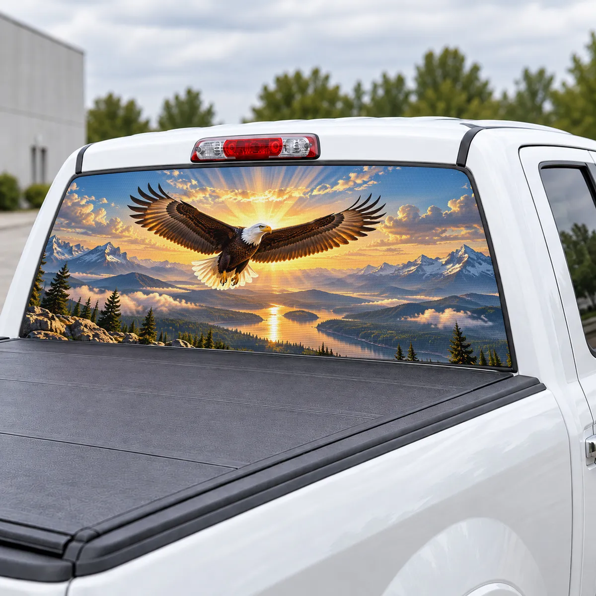 Under His Wings perforated rear window decal for Trucks, view 3 of 4