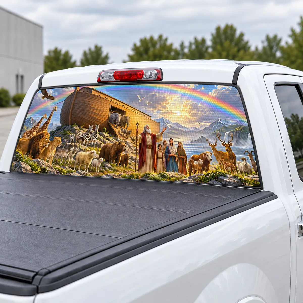 Noah's Ark perforated rear window decal for Trucks, view 3 of 4