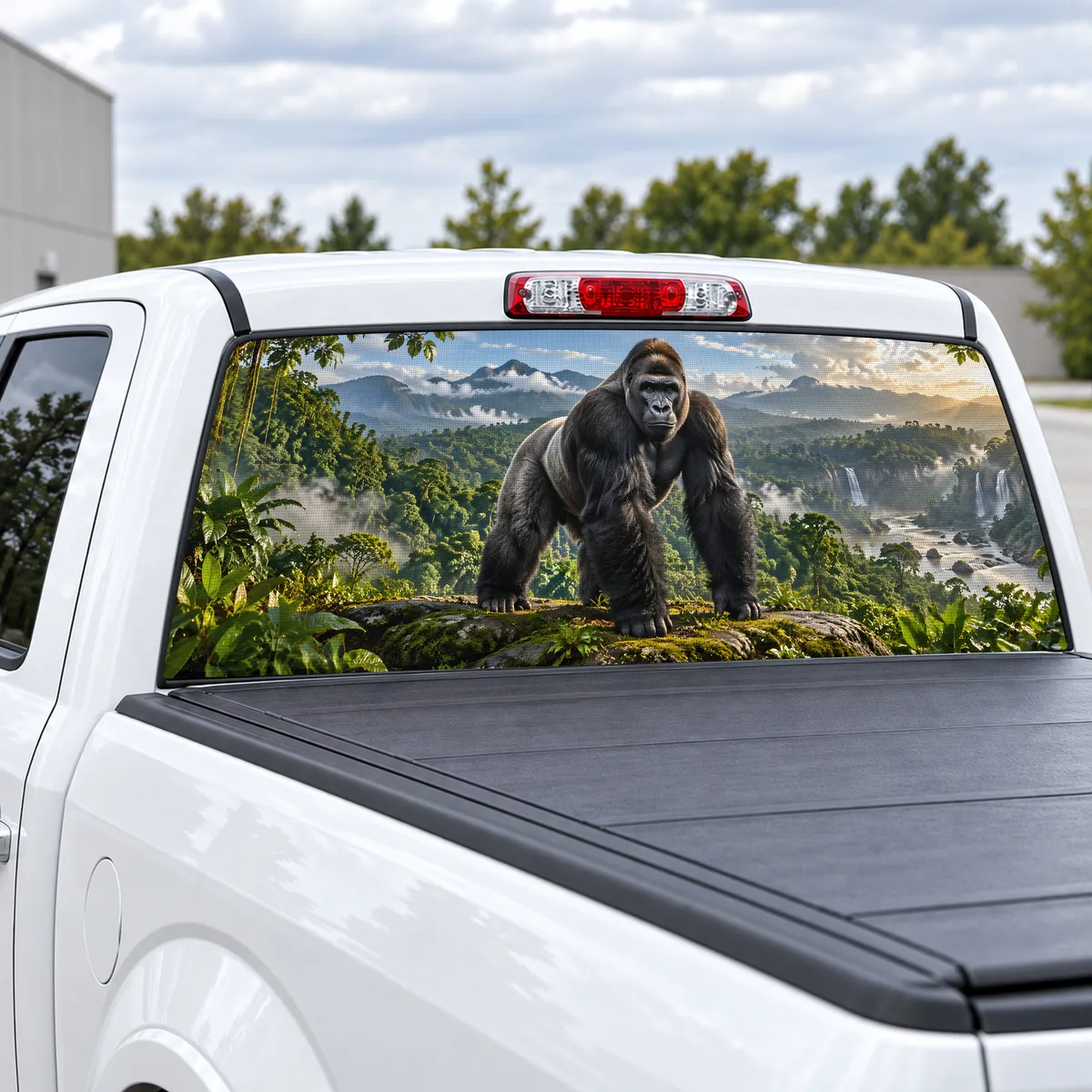 Gorilla Gaze perforated rear window decal for Trucks, view 2 of 4
