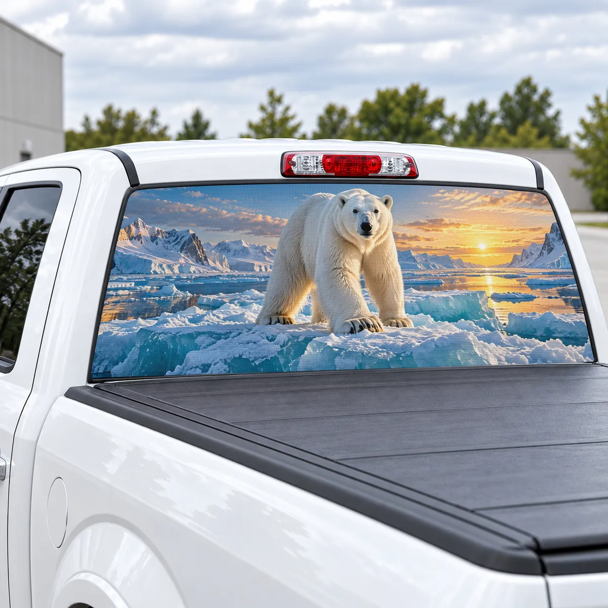 Polar Bear Ice perforated rear window decal for Trucks, view 2 of 4