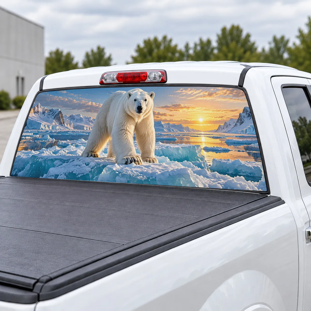 Polar Bear Ice perforated rear window decal for Trucks, view 3 of 4