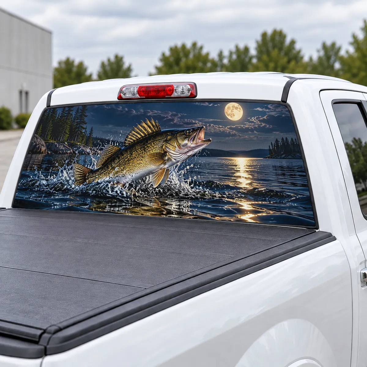 Walleye Night perforated rear window decal for Trucks, view 3 of 4