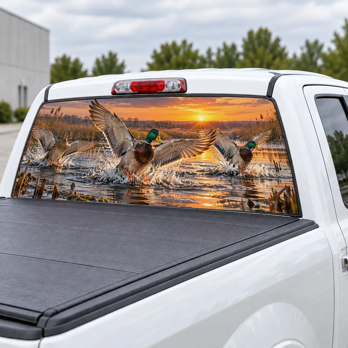 Mallard Landing perforated rear window decal for Trucks, view 3 of 4