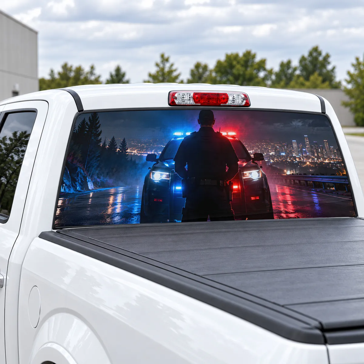 Police Guardian perforated rear window decal for Trucks, view 2 of 4