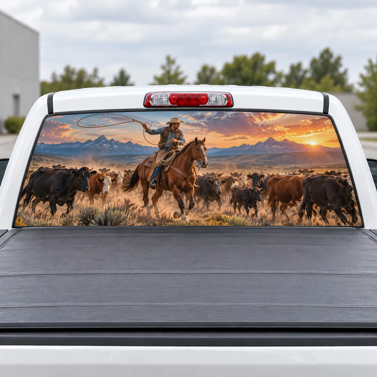 Rancher Life perforated rear window decal for Trucks