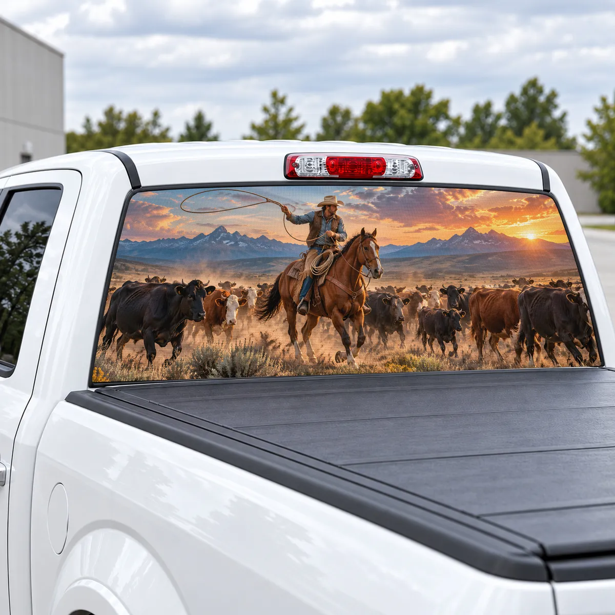 Rancher Life perforated rear window decal for Trucks, view 2 of 4