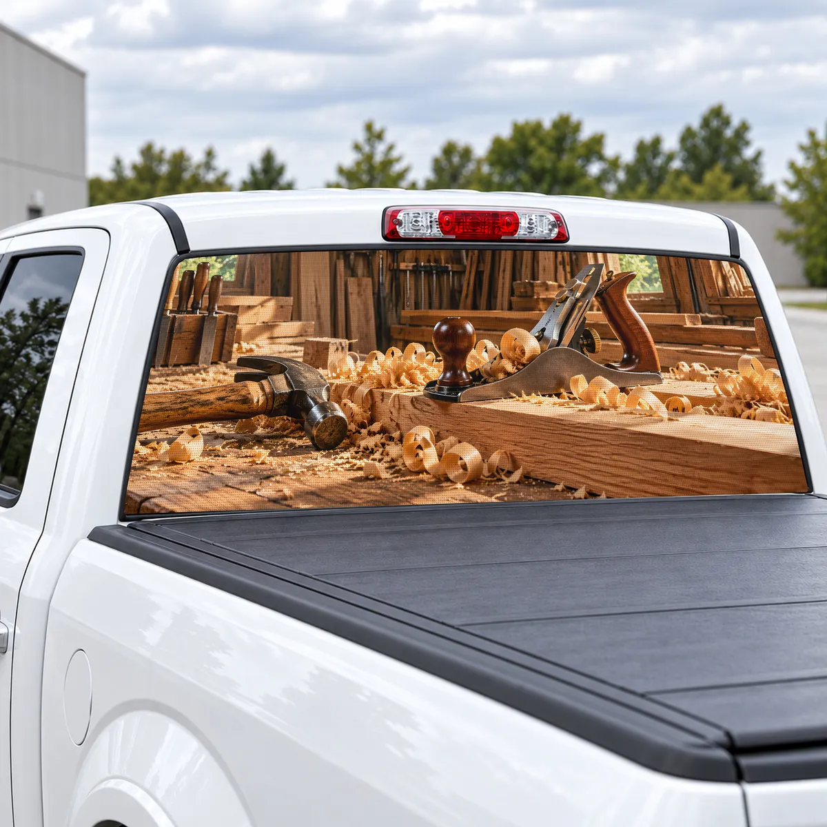 Carpenter Craft perforated rear window decal for Trucks, view 2 of 4