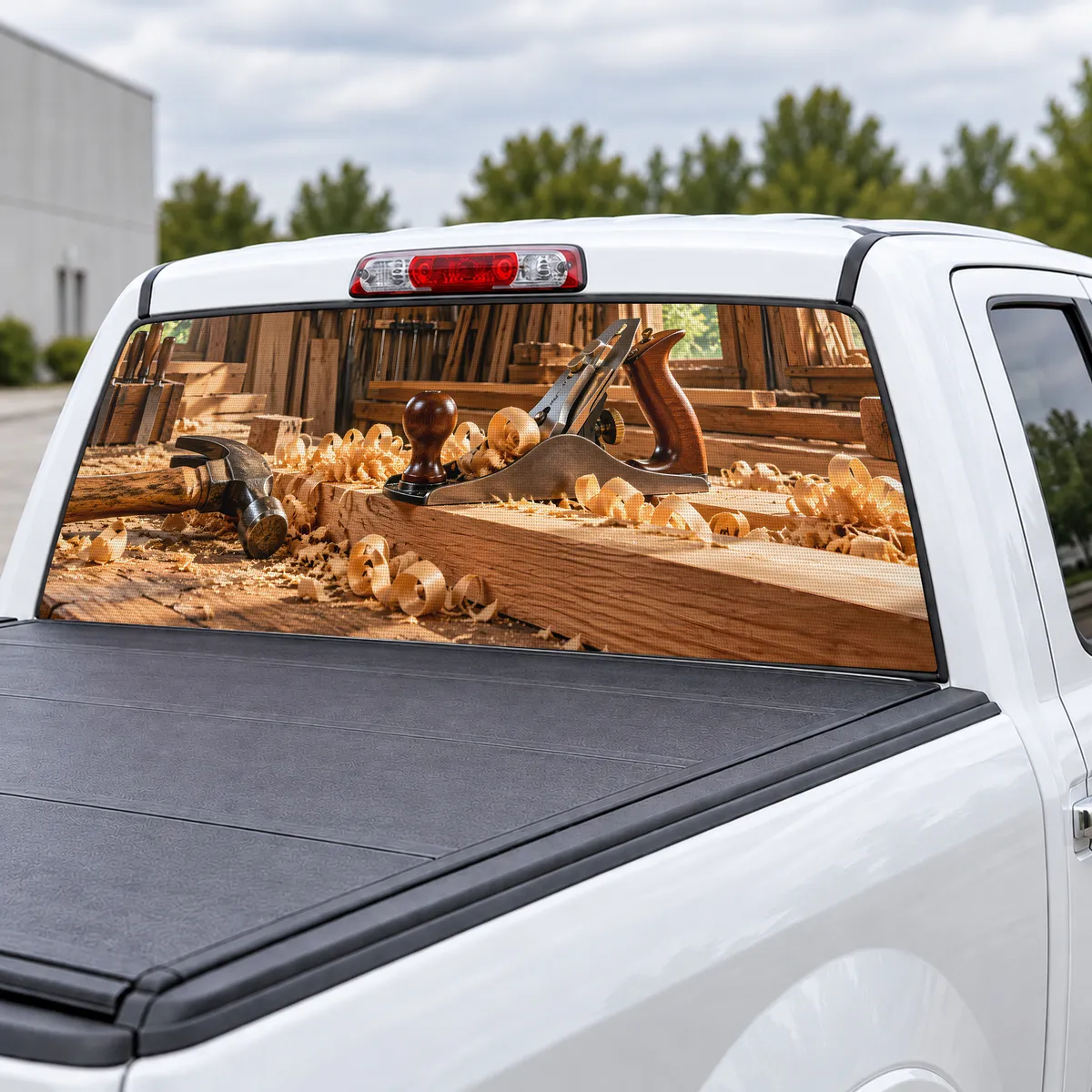 Carpenter Craft perforated rear window decal for Trucks, view 3 of 4