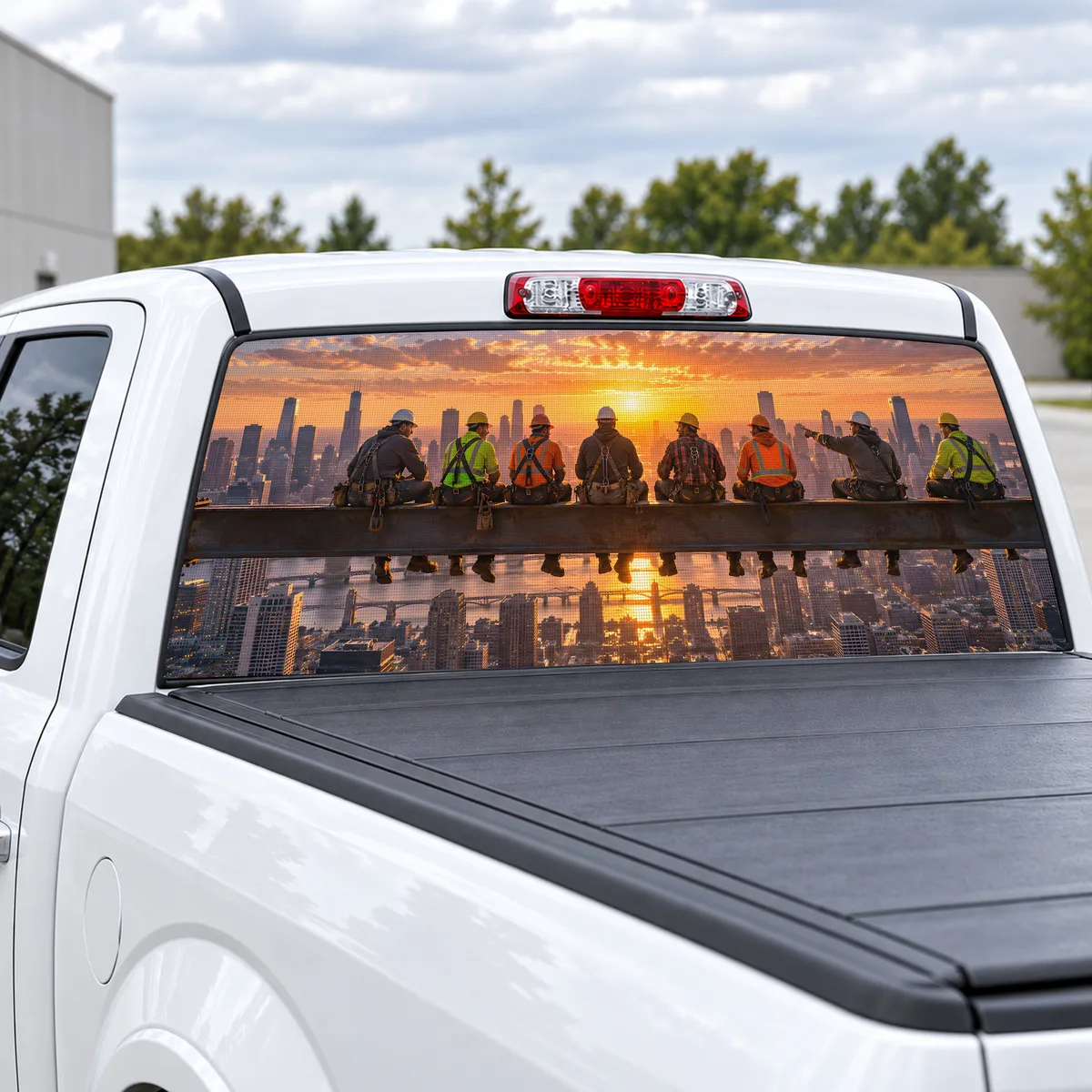 Construction Crew perforated rear window decal for Trucks, view 2 of 4