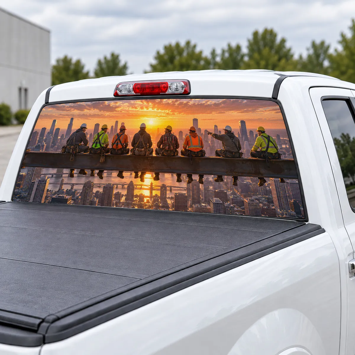 Construction Crew perforated rear window decal for Trucks, view 3 of 4