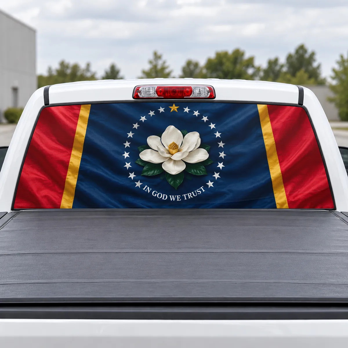 Mississippi Magnolia perforated rear window decal for Trucks