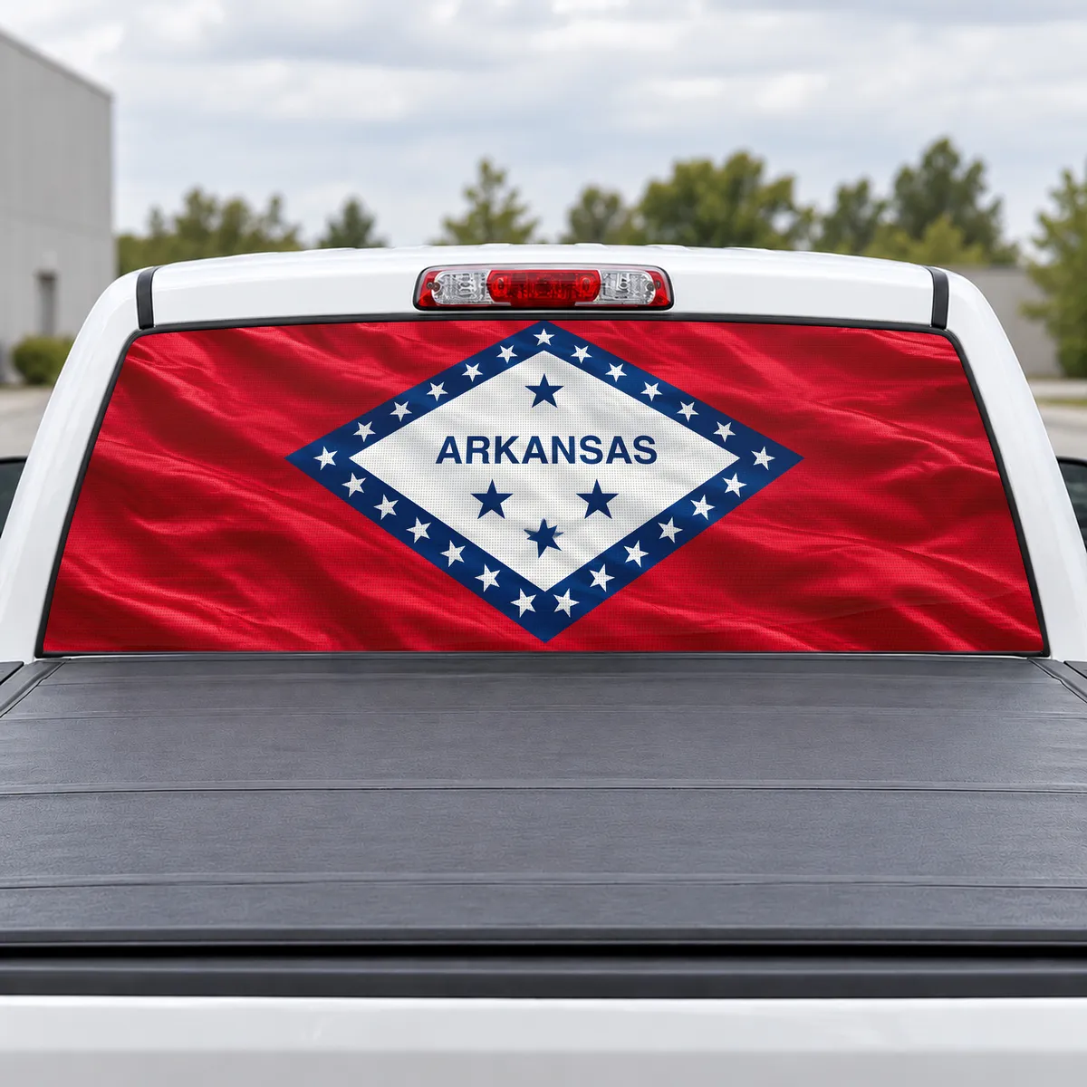 Arkansas Diamond perforated rear window decal for Trucks