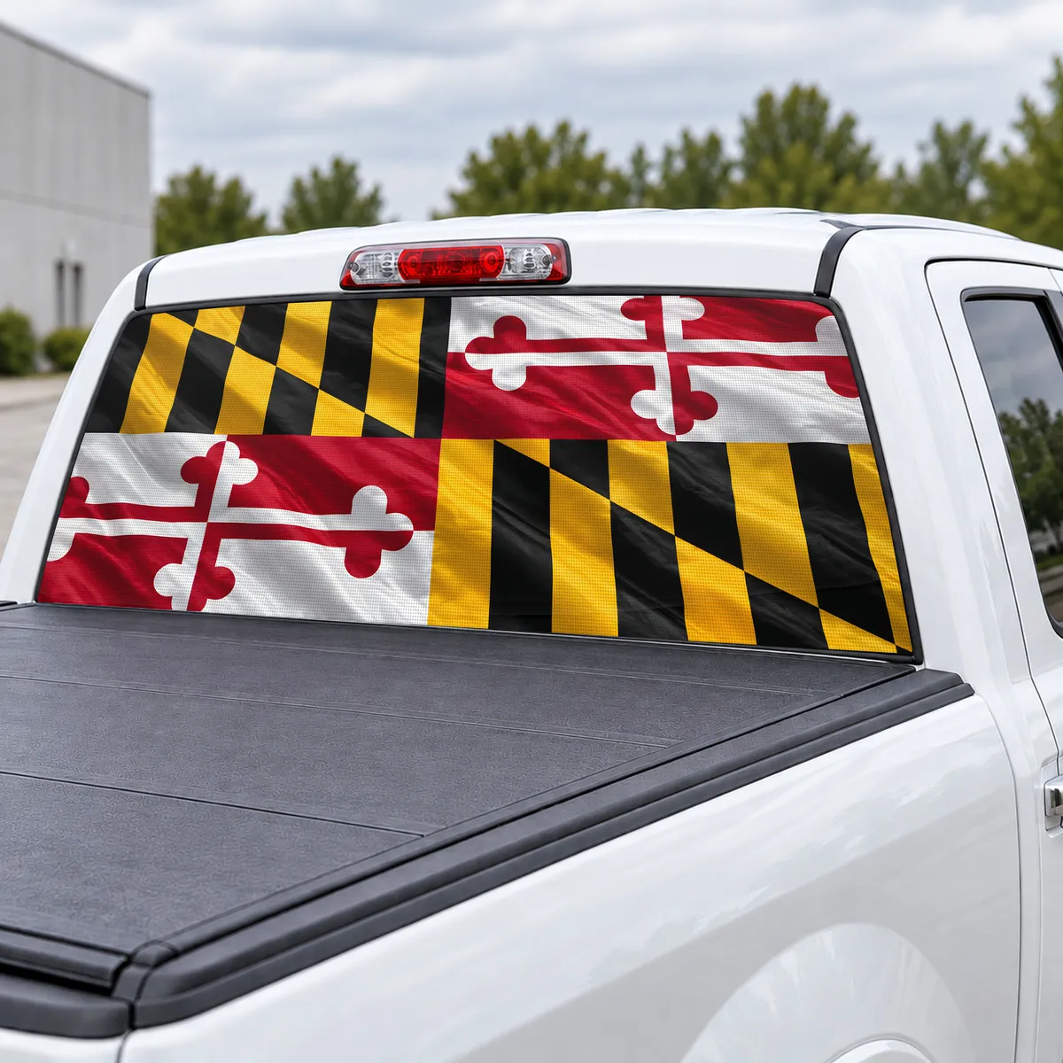 Maryland Banner perforated rear window decal for Trucks, view 3 of 4