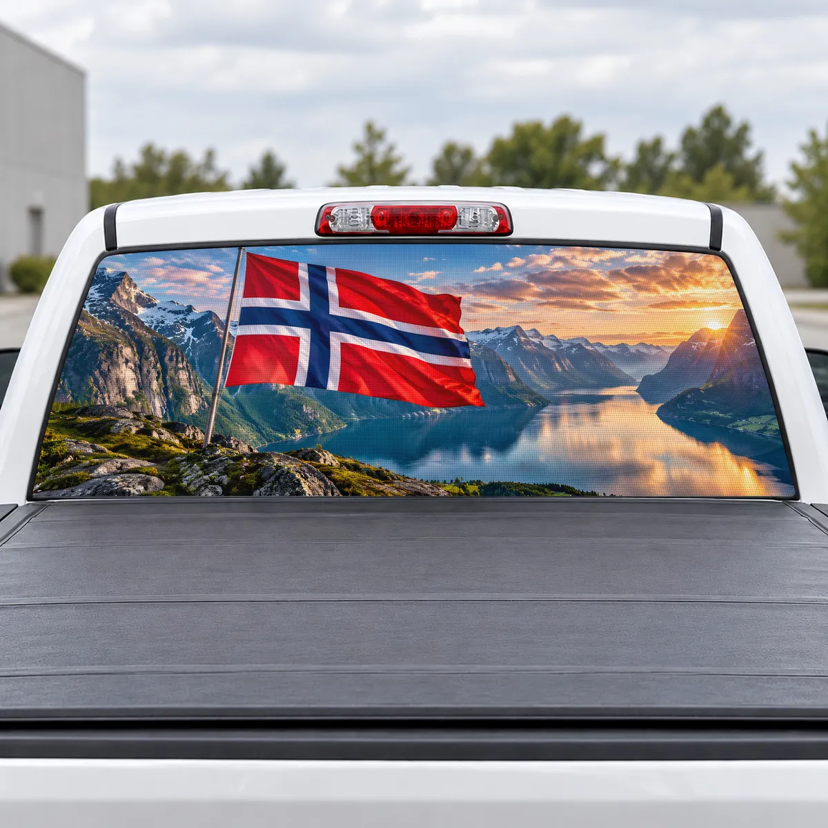 Norway Pride perforated rear window decal for Trucks
