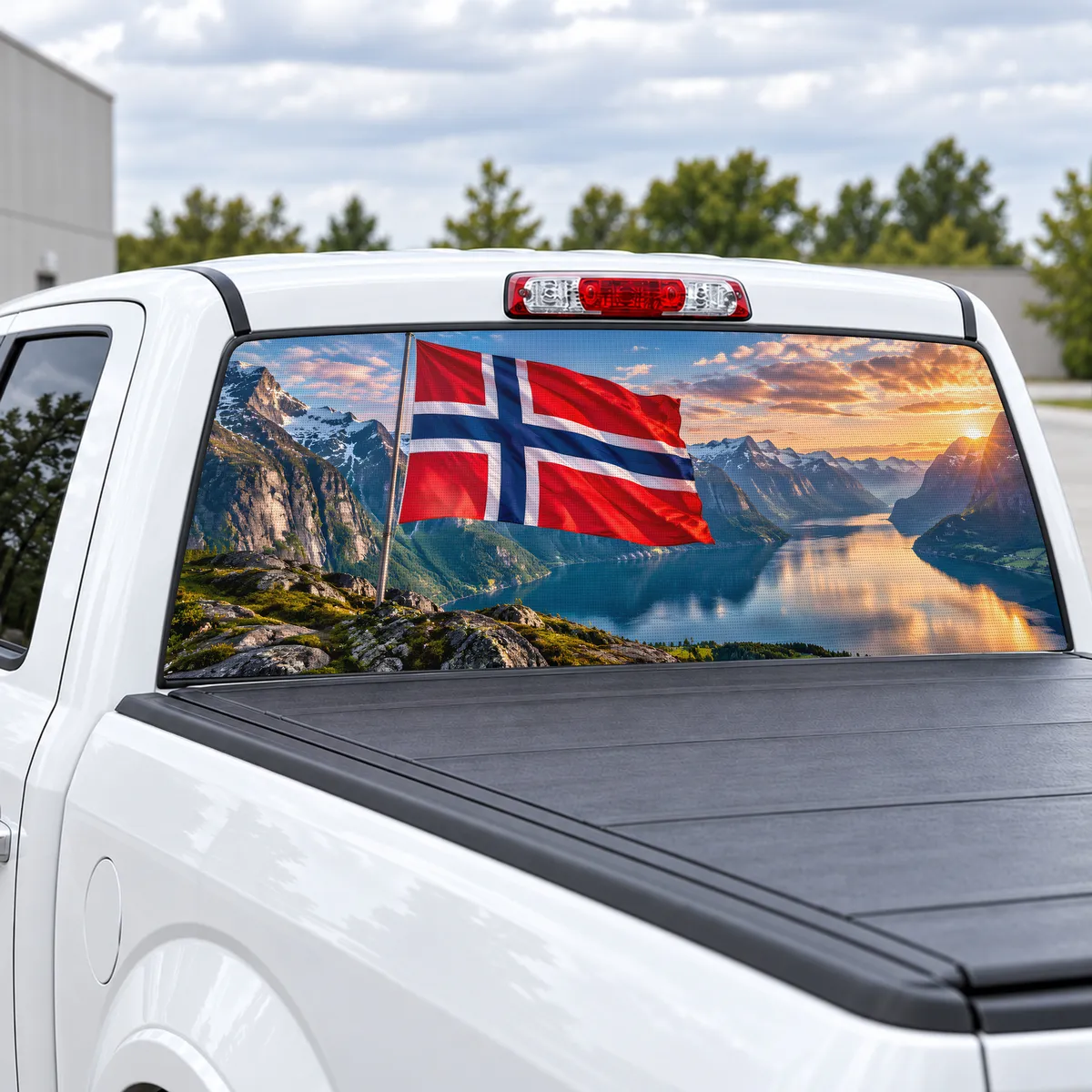 Norway Pride perforated rear window decal for Trucks, view 2 of 4