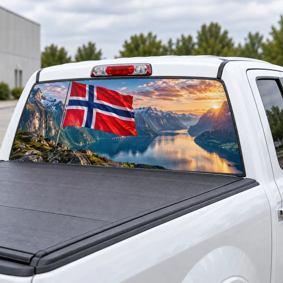 Norway Pride perforated rear window decal for Trucks, view 3 of 4