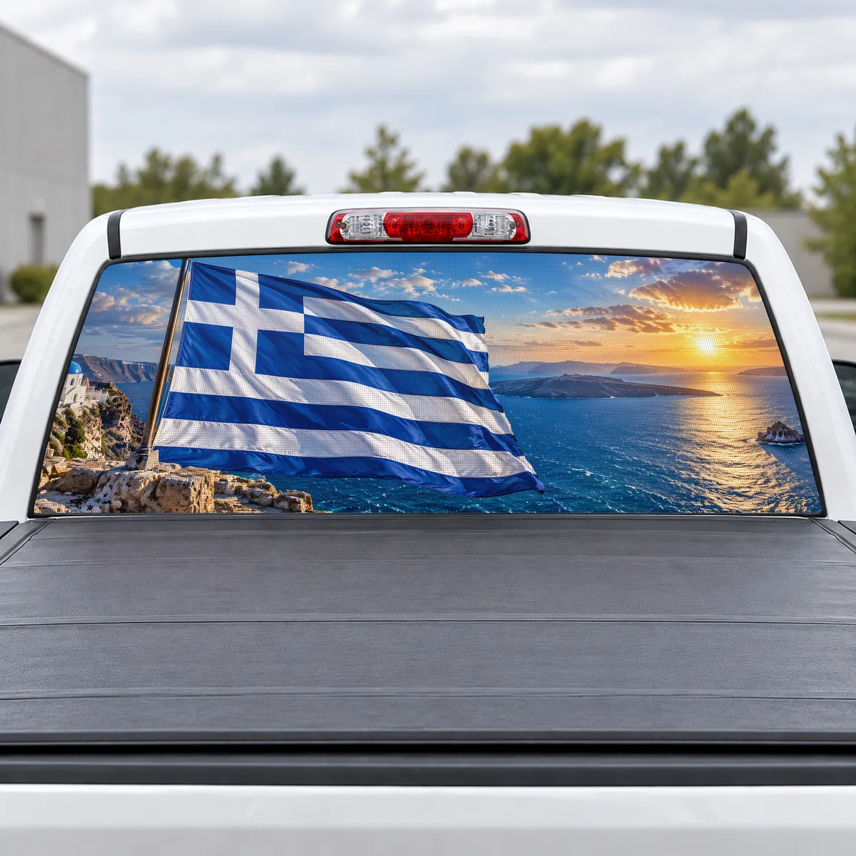 Greece Pride perforated rear window decal for Trucks
