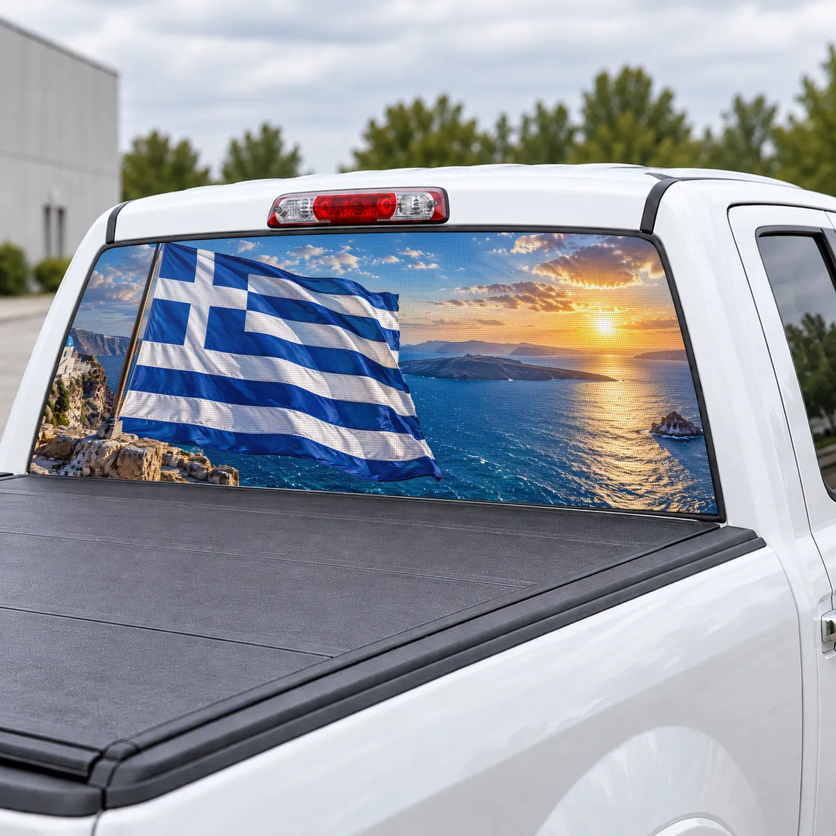 Greece Pride perforated rear window decal for Trucks, view 3 of 4