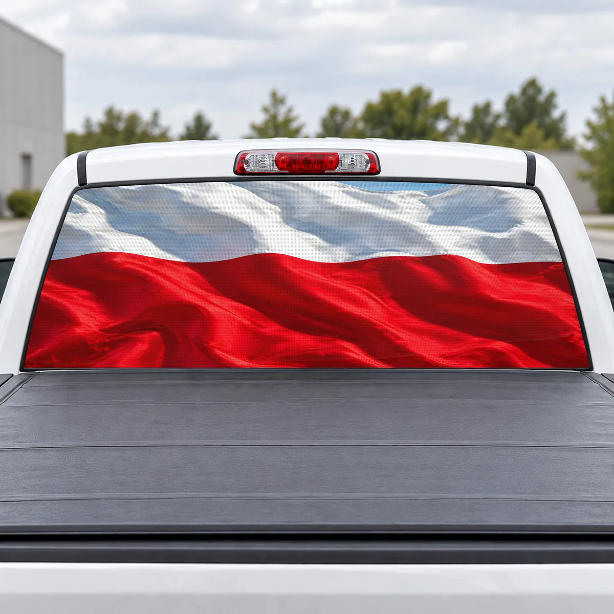 Poland Pride perforated rear window decal for Trucks