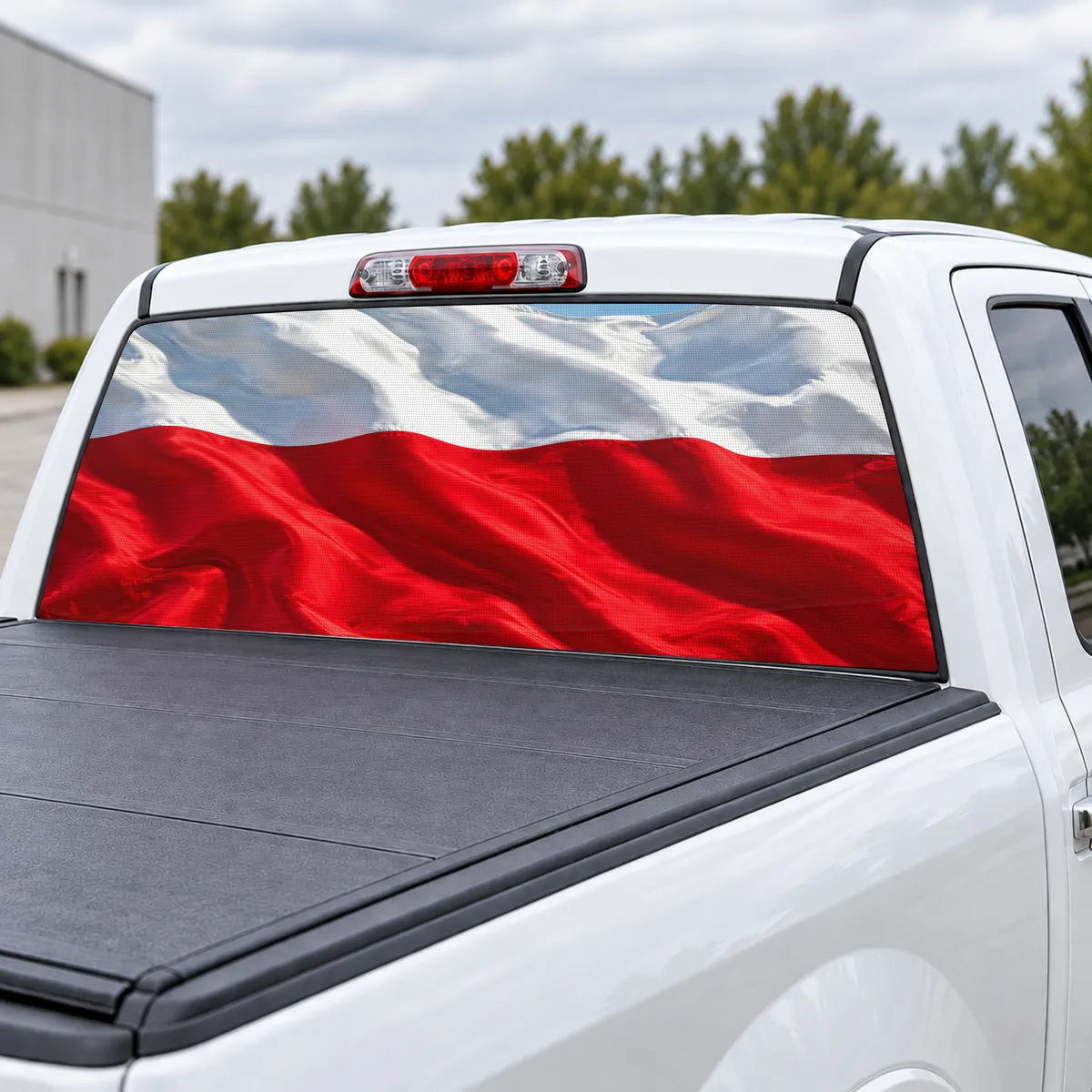 Poland Pride perforated rear window decal for Trucks, view 3 of 4