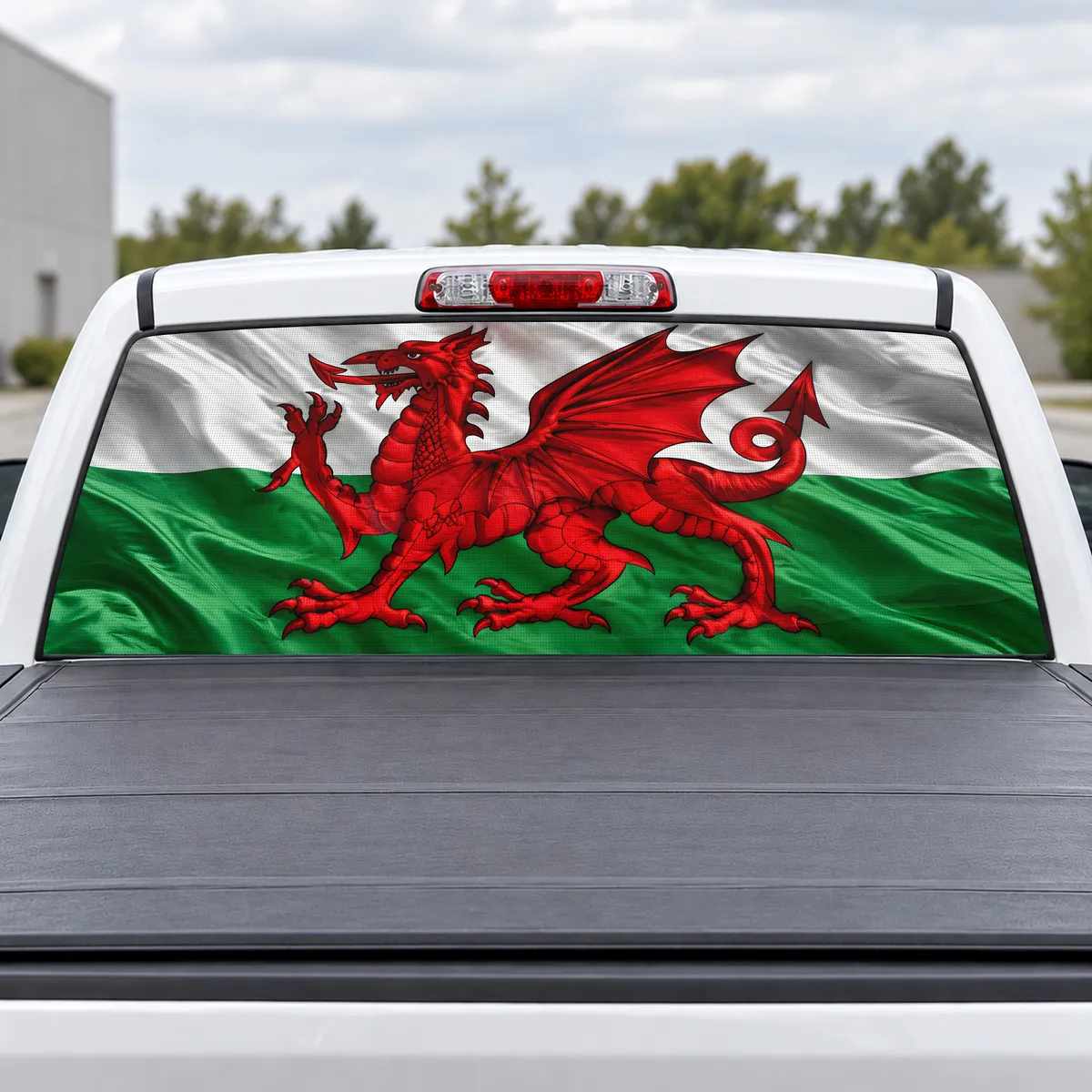 Wales Dragon perforated rear window decal for Trucks
