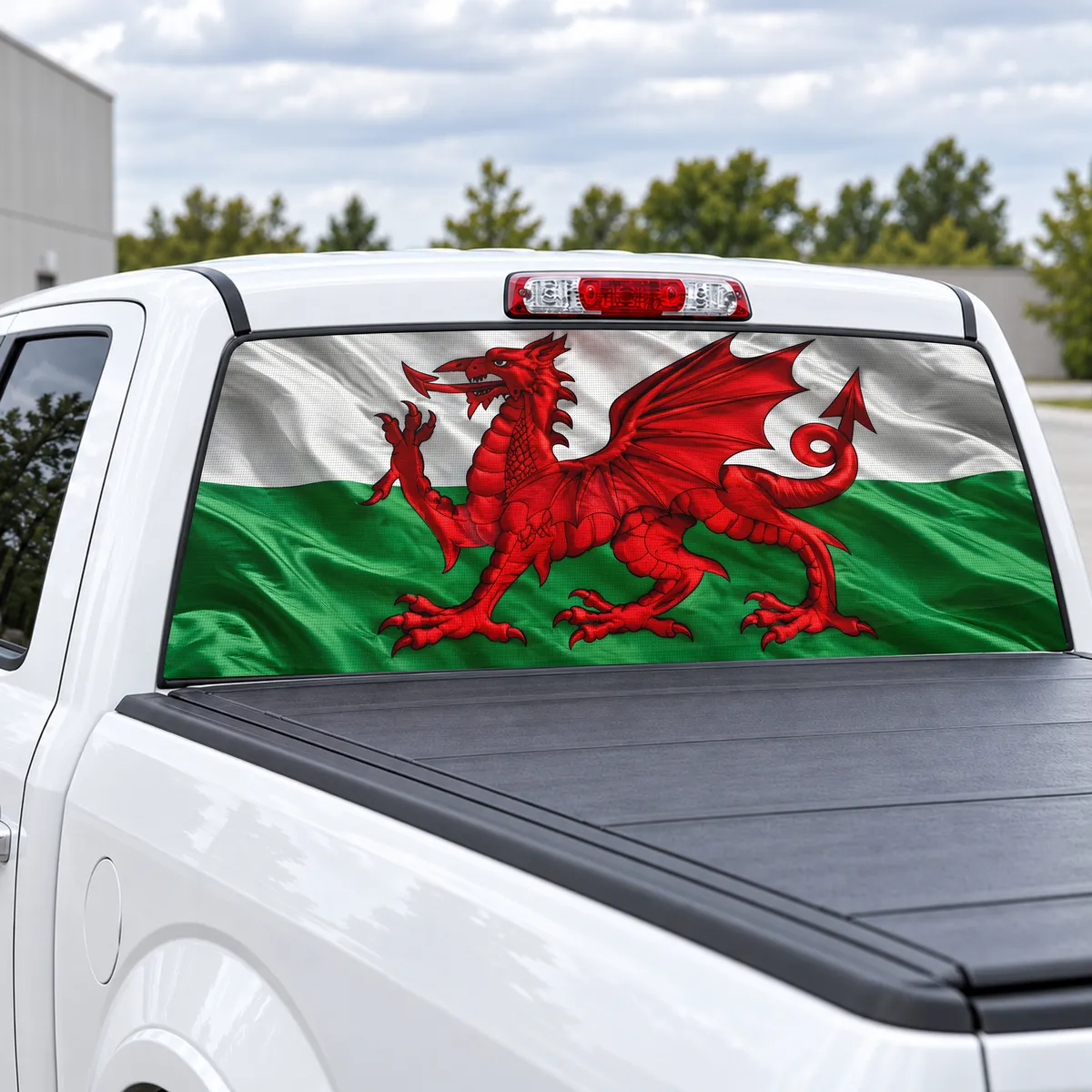 Wales Dragon perforated rear window decal for Trucks, view 2 of 4