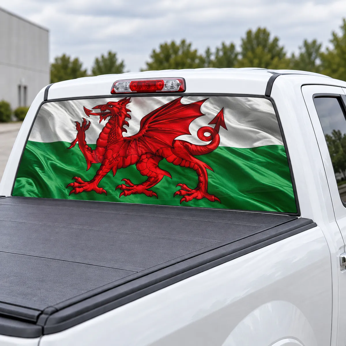 Wales Dragon perforated rear window decal for Trucks, view 3 of 4