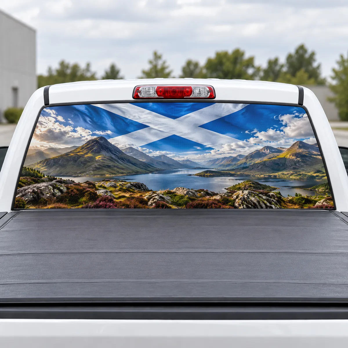 Scotland Saltire perforated rear window decal for Trucks