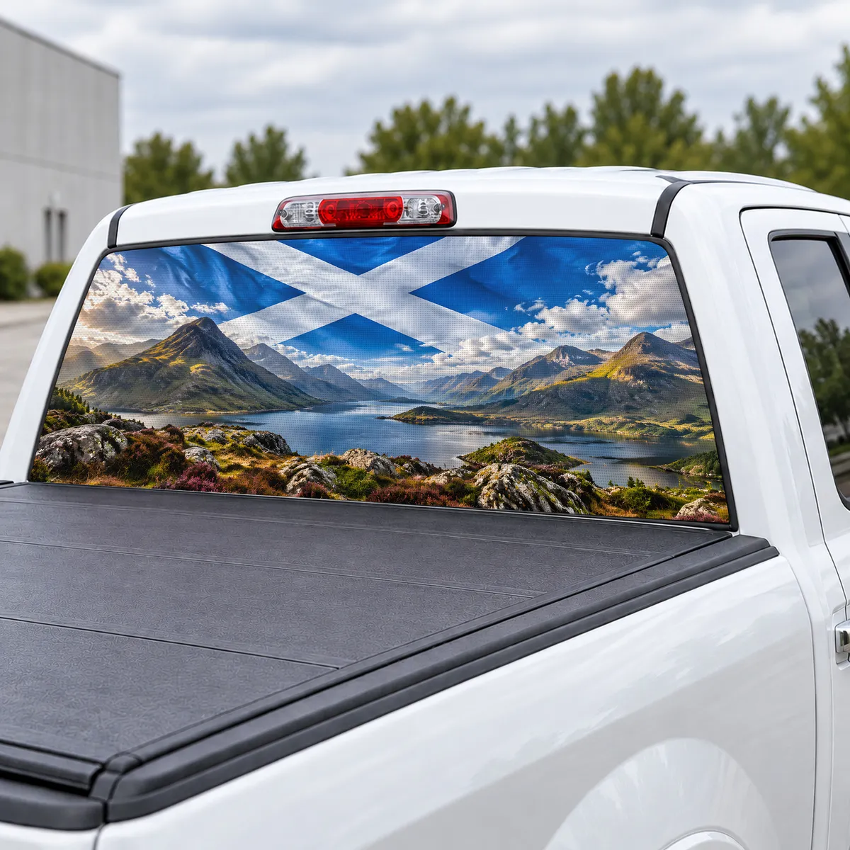 Scotland Saltire perforated rear window decal for Trucks, view 3 of 4