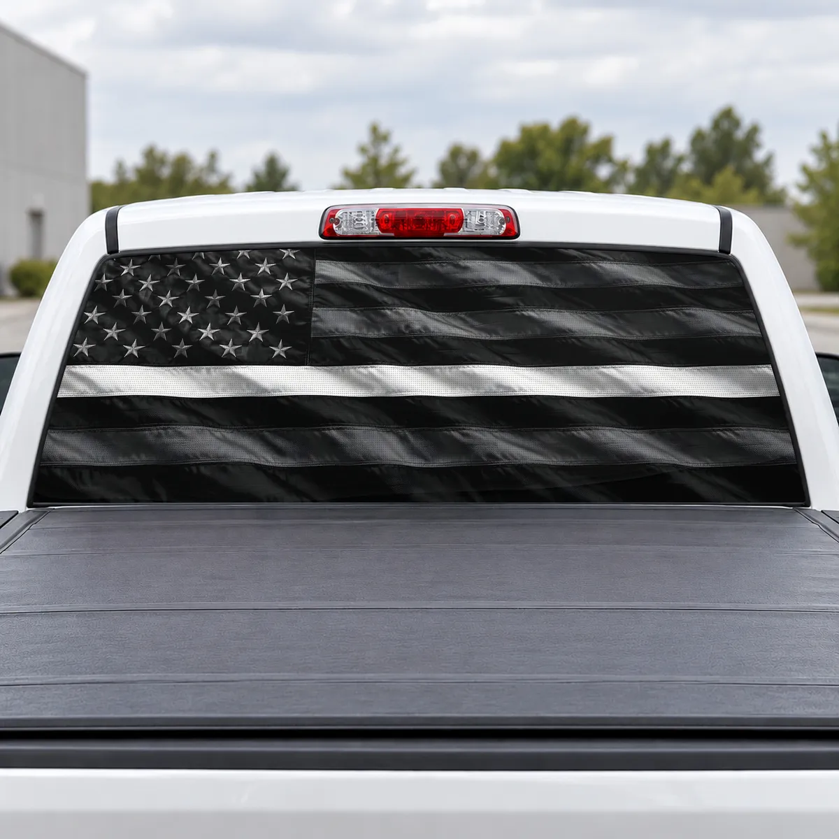 White Line Honor perforated rear window decal for Trucks