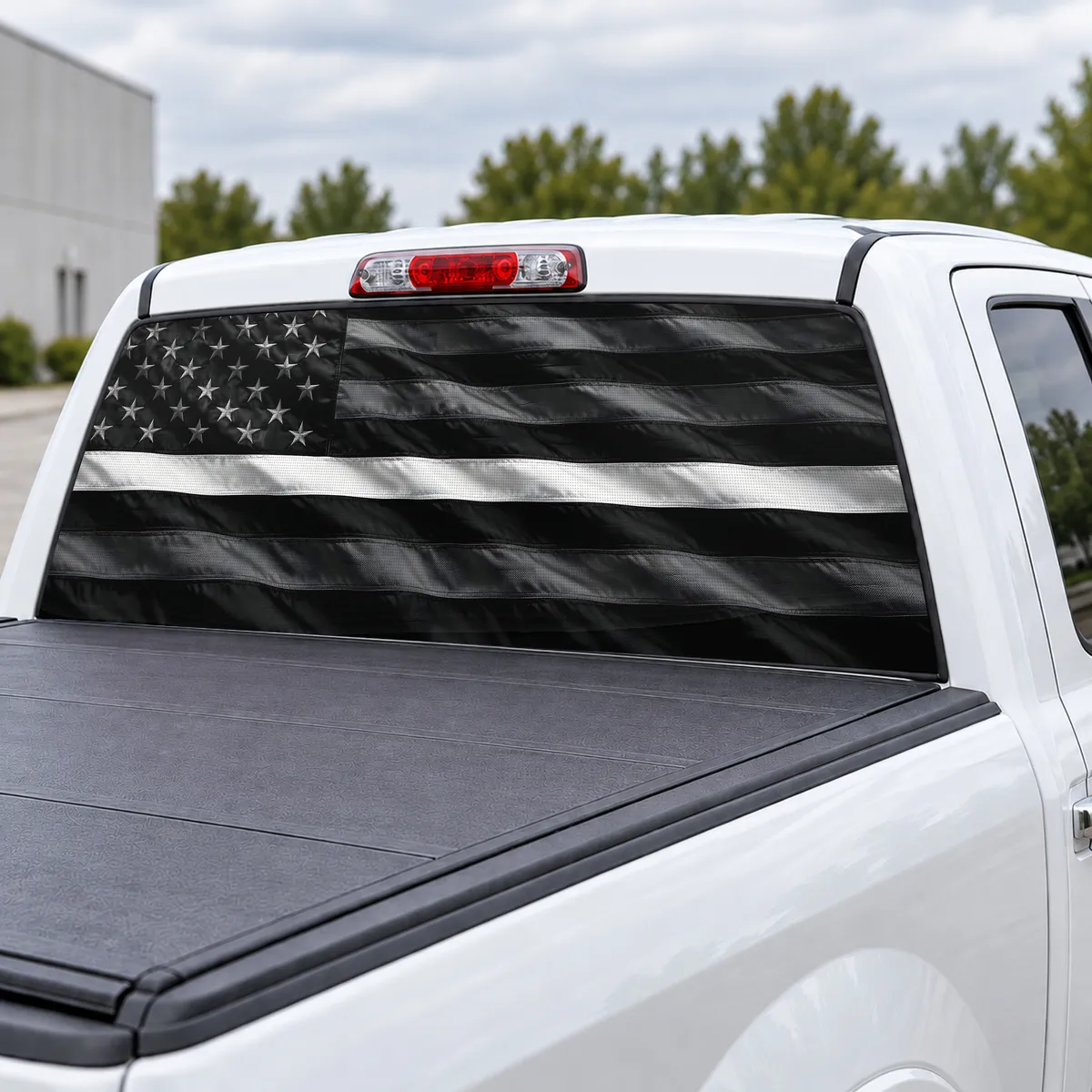 White Line Honor perforated rear window decal for Trucks, view 3 of 4