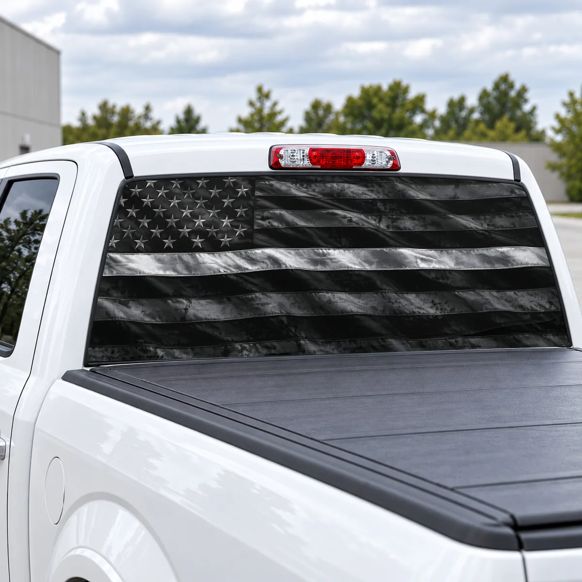 Silver Line Honor perforated rear window decal for Trucks, view 2 of 4