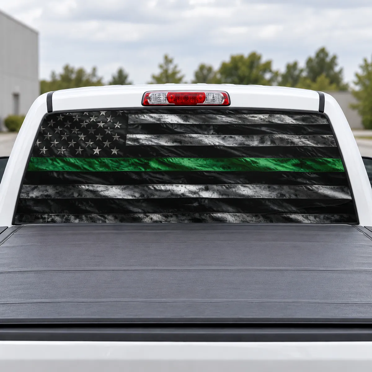Green Line Honor perforated rear window decal for Trucks