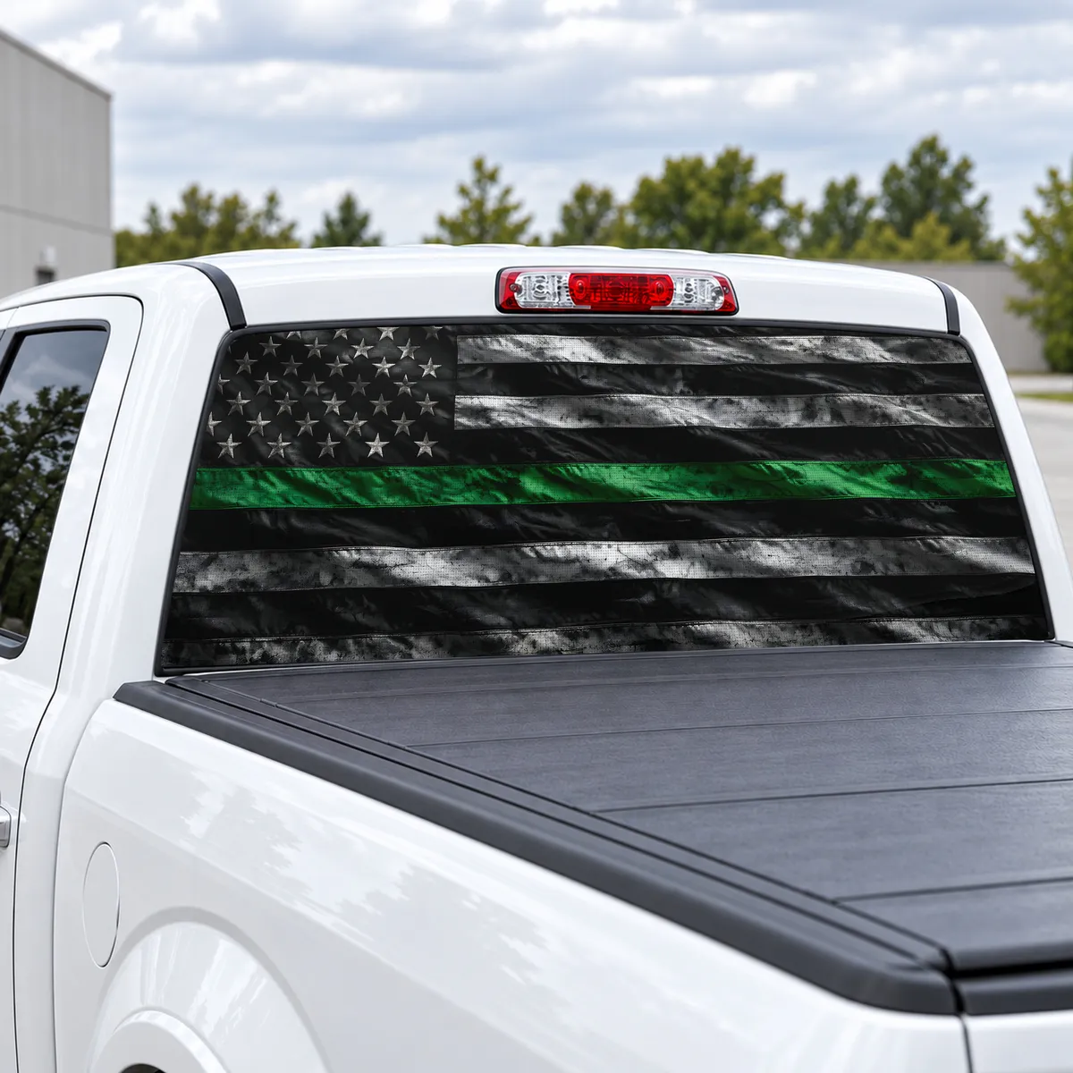 Green Line Honor perforated rear window decal for Trucks, view 2 of 4