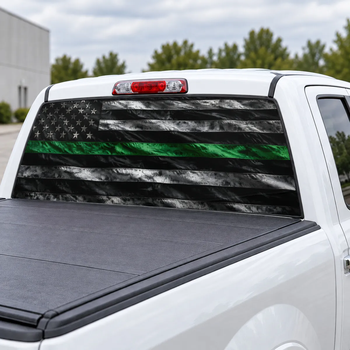 Green Line Honor perforated rear window decal for Trucks, view 3 of 4