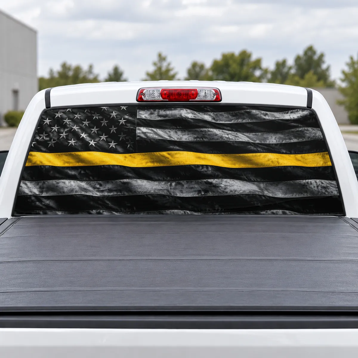 Gold Line Honor perforated rear window decal for Trucks